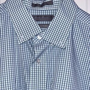 Daniel Cremieux Light Blue and White Grid Dress Shirt